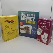 Board Game Lot of 3 What Do You Meme Relative Insanity Slide Into The DMs NEW LN