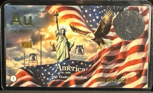 1/3 Grain .999 Gold America 250 Years Semiquincentennial Series #1 /10 Art Card