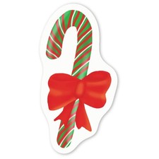 Aufkleber Sticker "Weihnachten Zuckerstange mit roter Schleife" (DW051090)
