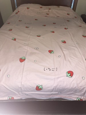 Kawaii Strawberry Queen size duvet set, comfort, cover & 2 pillowcases