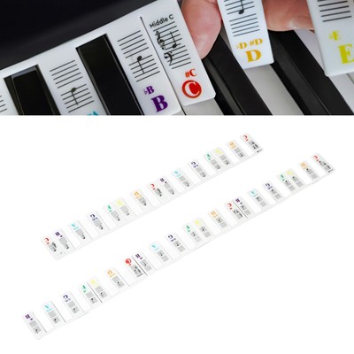 Piano Keyboard Sticker 61 Keys Label Removable Large Note Letter Silicone Fo BAK