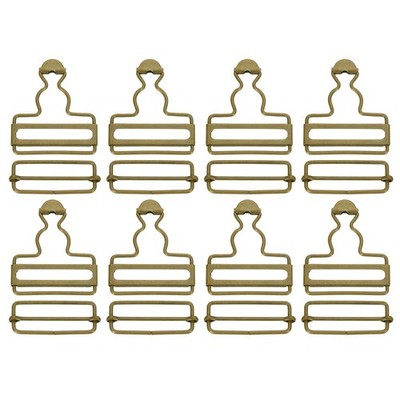 Suspender buckles, 8 sets of replacement metal buckles 40mm, bronze