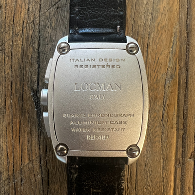 Locman Sport Tonneau Chronograph 487 Red Dial Italy Watch Working