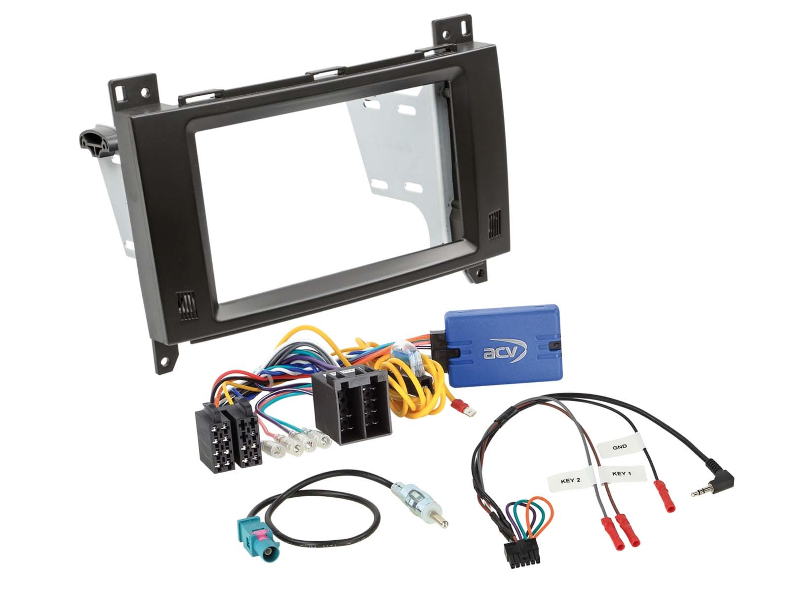 Kit 2-DIN Mercedes Vito connecteurs ISO pour remplacer l'autoradio d'origine