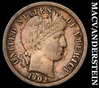 1902 Silver Barber Dime - Scarce  Very Fine / Extra Fine  Better Date  #i4721