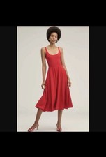 Reformation x Anthropologie Rou Sleeveless Knit Midi Dress Lipstick Red Medium