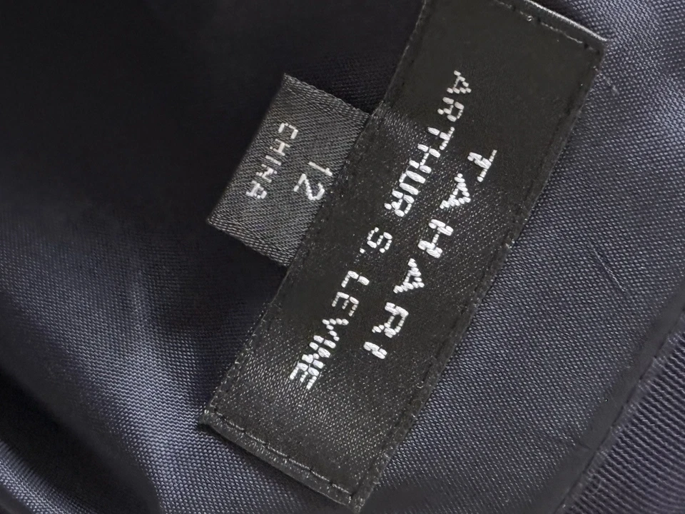 Vestido Elie Tahari Arthur Levine 12 Azul Marino Plisado Inteligente Forrado Carrera L Elegante Foto 4 de 4