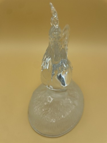Crystal Glass Rooster Hen Chicken Figurine Frosted Base - Picture 6 of 6