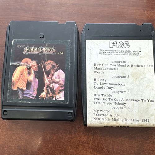 THE BEE GEES HERE AT LAST LIVE & GOLD V1, 8 Track Tapes Played Through
