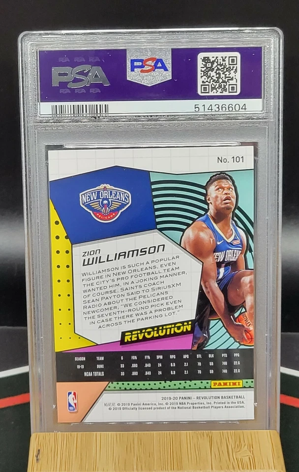 2019-20 Revolution Zion Williamson #101 Rookie Card RC PSA 9 MINT - Image 3 of 3