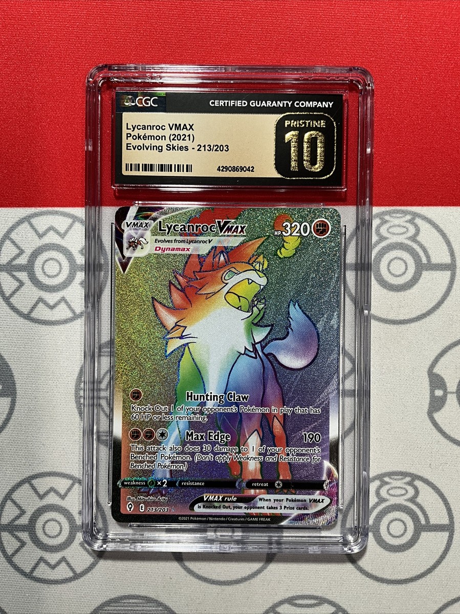 NEW CGC 10 PRISTINE Pokemon Evolving Skies 213 Lycanroc VMAX NEW CGC 10 PRISTINE Pokemon Evolving Skies 213 Lycanroc VMAX