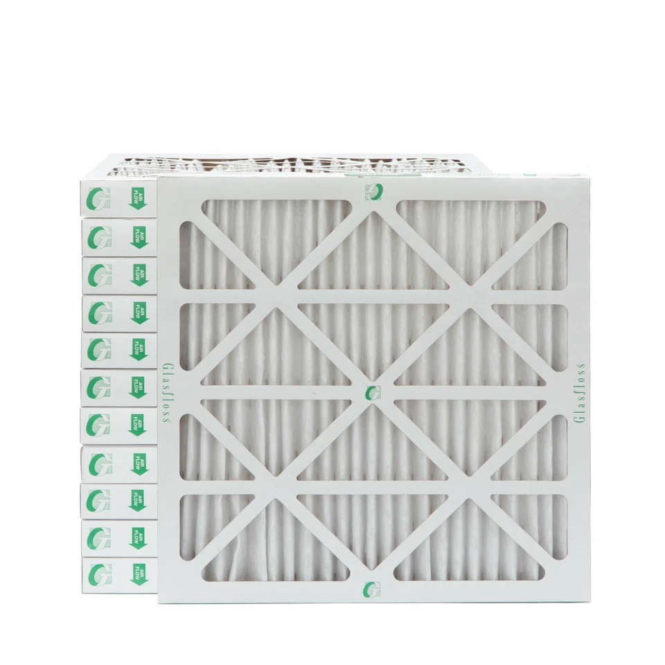 Glasfloss ZL 20x20x2 MERV 10 (FPR 7) Pleated HVAC Air Filters. Case of 12