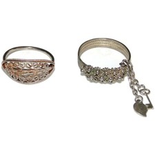 Vintage Estate Boho Dainty Ornate Filigree Sterling Silver Ring 925