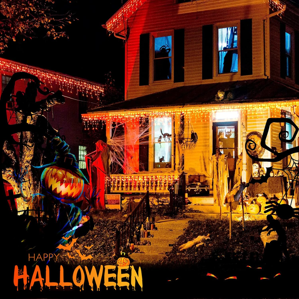 800 LED Orange Icicle Lights for Outside, Orange Halloween Icicle Lights Outdoor eBay