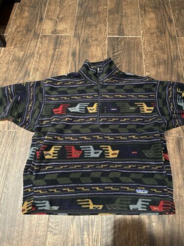 Vintage 90's Patagonia synchilla anatolia thunderbird Aztec Sweater Size Large - Picture 4 of 16