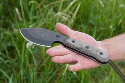 TOPS American Trail Master Fixed Knife 4'' 1095HC Steel Full Blade Micarta Handle