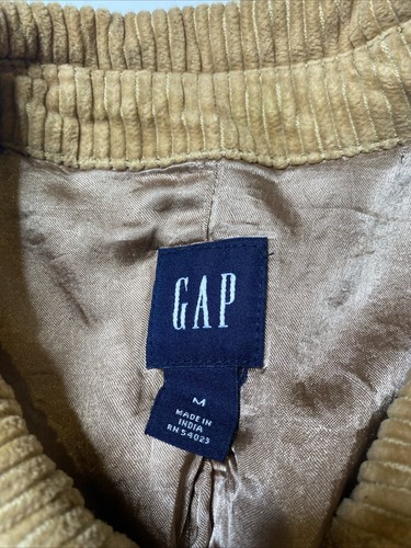 Gap Womens Jacket Tan Corduroy Double Breasted Lined Coat Y2K Button Up Medium - Picture 3 of 6
