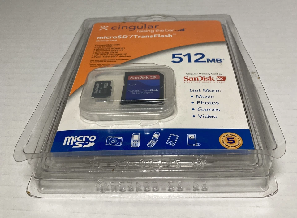 Cingular MicroSD / Transflash 512MB Sandisk Memory Card New - Image 3 of 4
