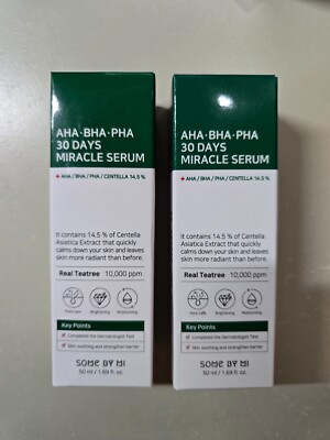 2 x SOME BY MI AHA BHA PHA 30 Days Miracle Serum 50 ml 1.69 oz Expires 3/31/2025