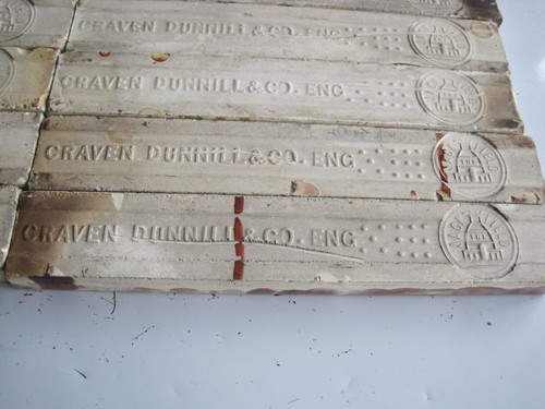 10er SET ANTIK VICT. 6" x 1" CRAVEN DUNNILL GLASIERTE MELIERTE RUTSCHFLIESEN - Bild 5 von 5
