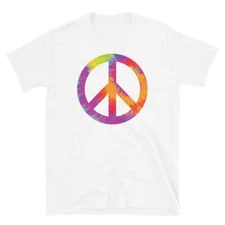 Peace Symbol Tie Dye Love Hippie Psychedelic Costume Short-Sleeve Unisex T-Shirt