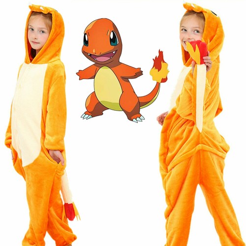 Pokemon Charmander Pajamas Nightwear Party Adult Kids Cosplay Costume ZX - Bild 3 von 12