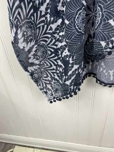H&M Women’s Navy Floral Chiffon Beach Cover Up XS/S - Picture 5 of 13