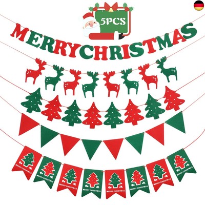 Weihnachts girlande deko banner weihnachten rot zum hängen weihnachtsdeko 