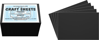 Black Flex Plasticard Polystyrene Craft Sheets - 4''x6'' - .040'' thick - 100 Pack