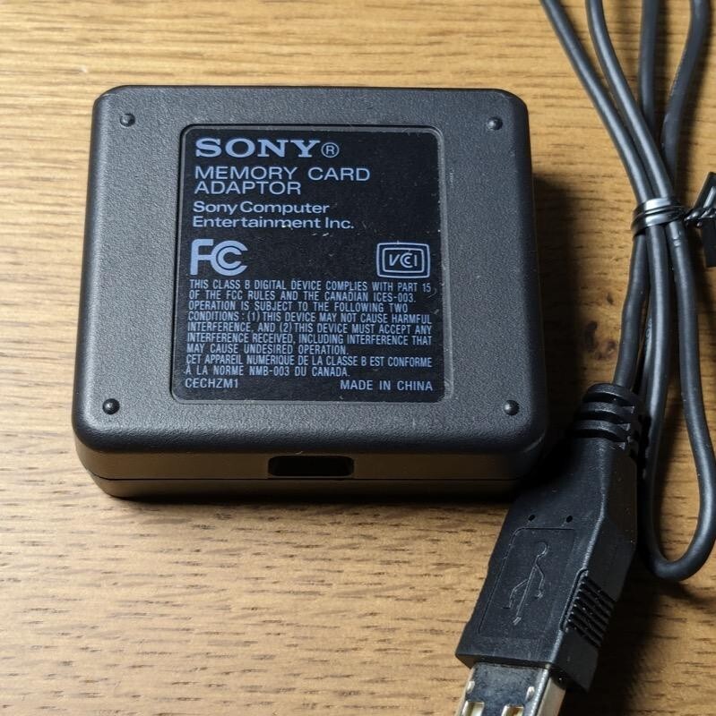 Used Sony PS3 Memory Card Adapter CECHZM1 PS2/PS3 Data Transfer W/ USB
