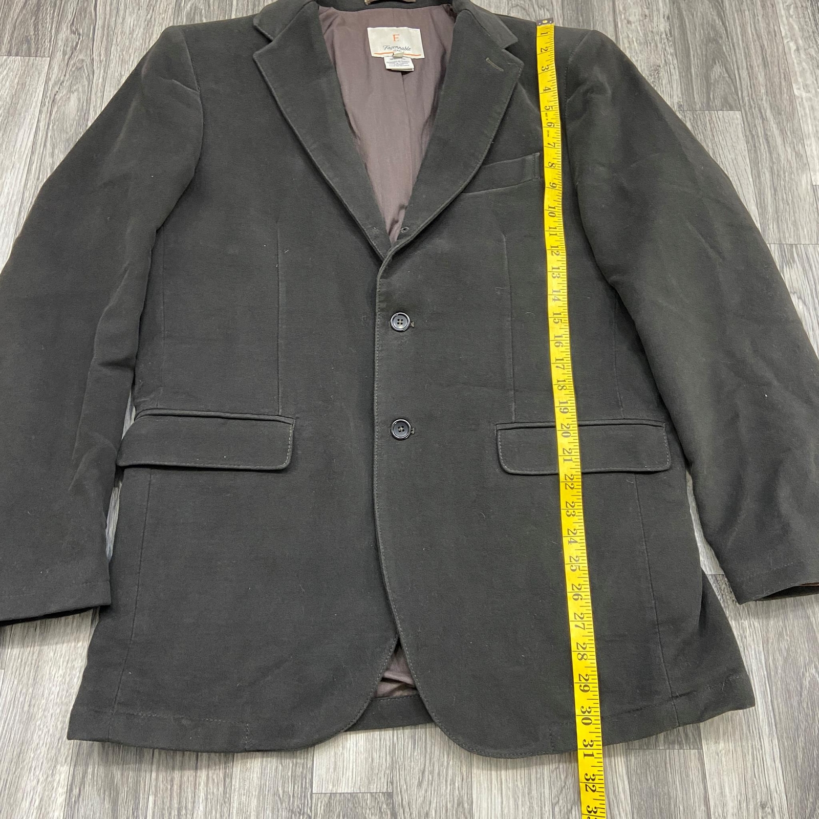 FACONNABLE Button Front Brown Blazer Jacket w/ Li… - image 8