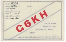 QSL  1936 Hamilton Scotland     radio card