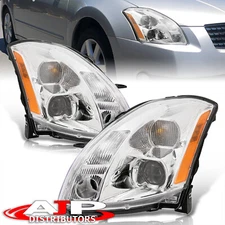 Chrome OE Style Replacement Head Lights Lamps LH RH For 2004-2006 Nissan Maxima