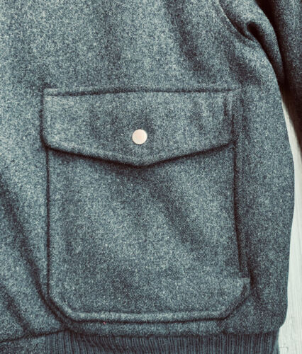 Vintage Field & Stream Gordon & Ferguson Mens Xl Charcoal Gray Wool Bomber - Picture 4 of 8