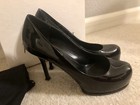 YSL SAINT LAURENT TRIBUTE TWO TRIBTOO 80 BLACK PATENT VERNICE PUMPS 38 — photo 10