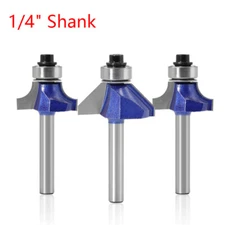45° Chamfer Bit Round Corner Cutter 1/4" Shank Woodworking Router Bits Cutter
