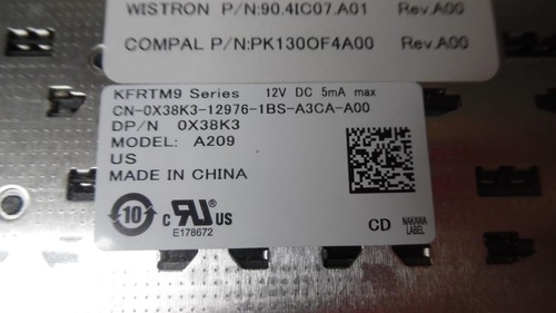 Black US QWERTY Laptop Keyboard - Dell Inspiron N5050 * 0X38K3 X38K3 - Picture 2 of 5