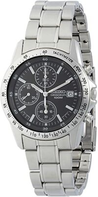 SEIKO クロノグラフ ステンレススチール Seiko Chronograph 100m Stainless Steel Men's Watch SND367P1 | eBay