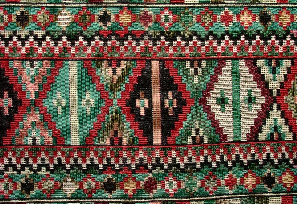 Tissu Tapisserie Extra Épais Navajo Indien Rideau Ameublement Couvre- - Photo 1/4