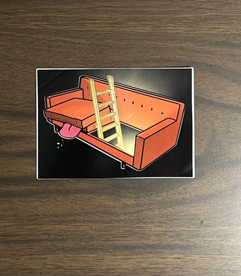 Rare Zumiez Couch Stash Decal Skateboard Vintage Orange 2015