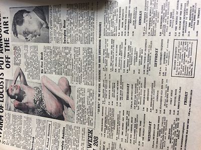 Q1-m Ephemera 1 Page Radio Luxembourg 208 Listings W/c may 5th 1958