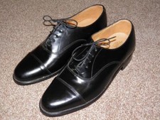 Vintage English Made John White Guildhall Black Capped Oxford Mens Shoe