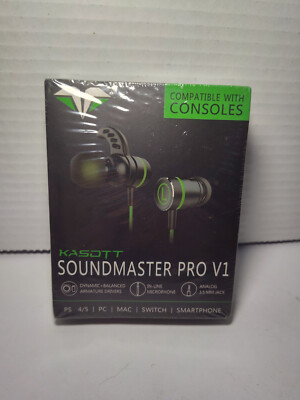 KASOTT SOUNDMASTER PRO V1 GAMING EARPHONES WITH DUAL AUDIO DRIVERS  MOST SYSTEMS