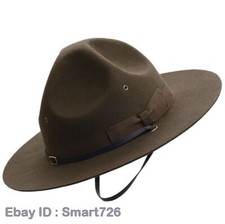 Men's Wool Sergeant Hat Military Campaign Hat Instructor Mountie Ranger Hat