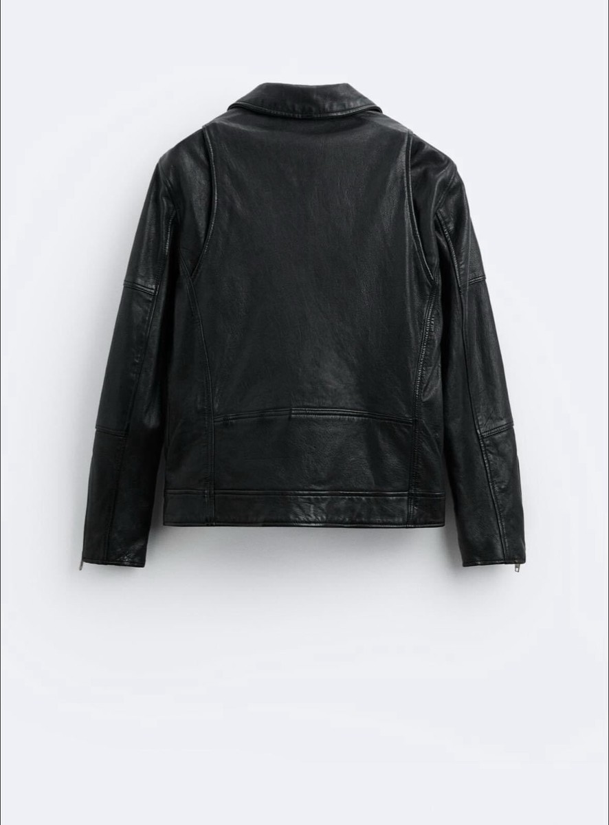 GENUINE LEATHER BIKER MEN SIZE ( L) ZARA 5833/412 | eBay