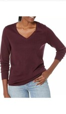 Amazon Essentials Women's  Lightweight Long-Sleeve V-Neck Fall Sweater XS/Small