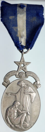 1931 FREEMASON Finnesbury Park MASONIC Hospital Old SILVER Medal Ribbon i90815 - Picture 1 of 3