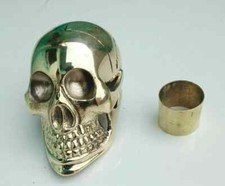 Solid Brass Collectible Walking Stick Cane Designer Handle Skull Head Handle