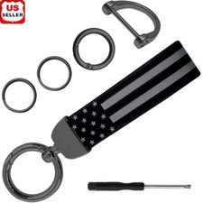 American Flag Keychain Leather Key Fob Keyring Zinc Alloy Accessories Universal