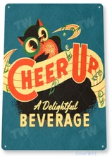 Cheer Up Soda Cola Kitchen Cottage Retro Label Metal Decor Tin Sign B659